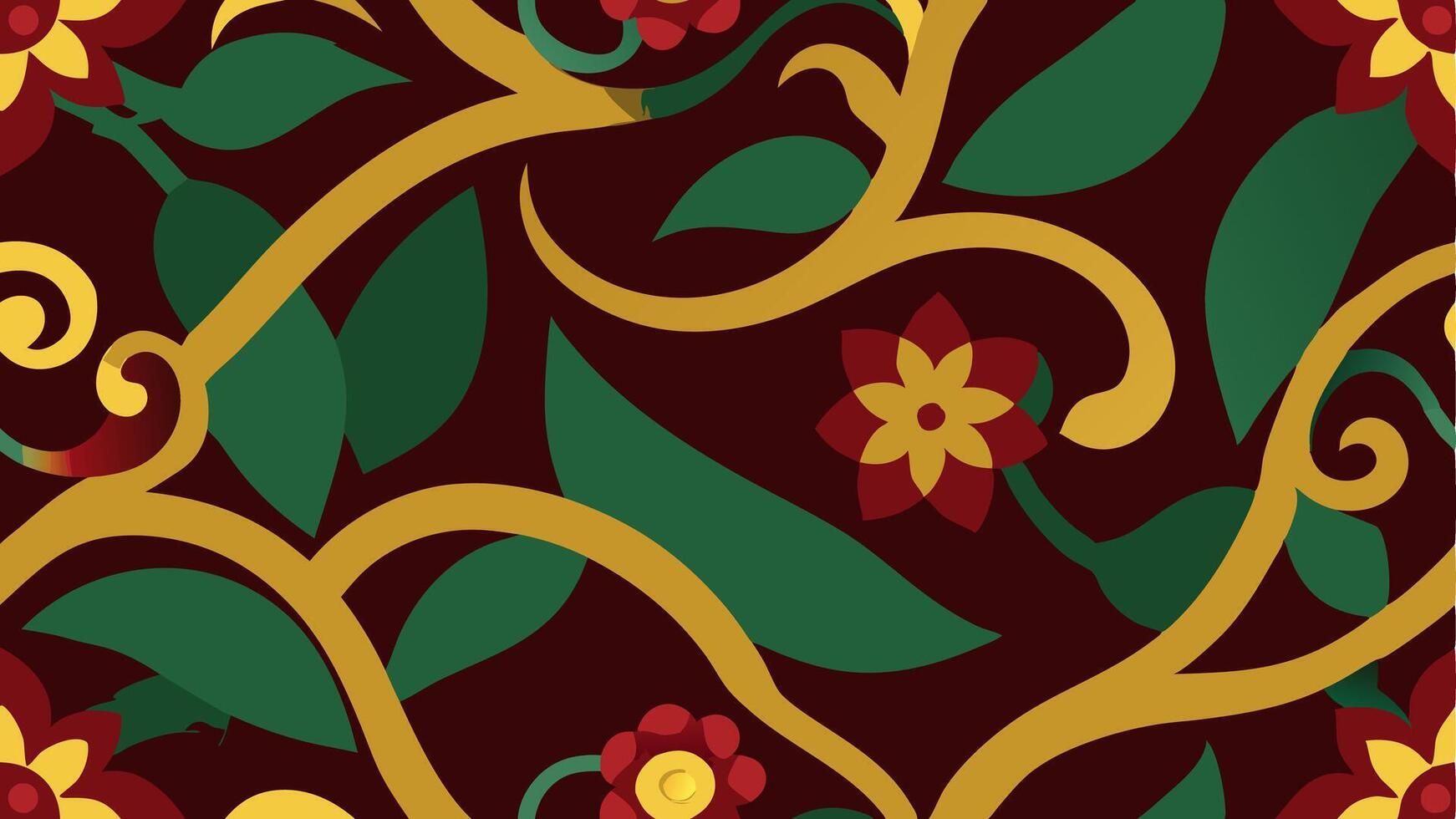 Tangled Vine Floral Tapestry Rich Woven Style Seamless Design vector