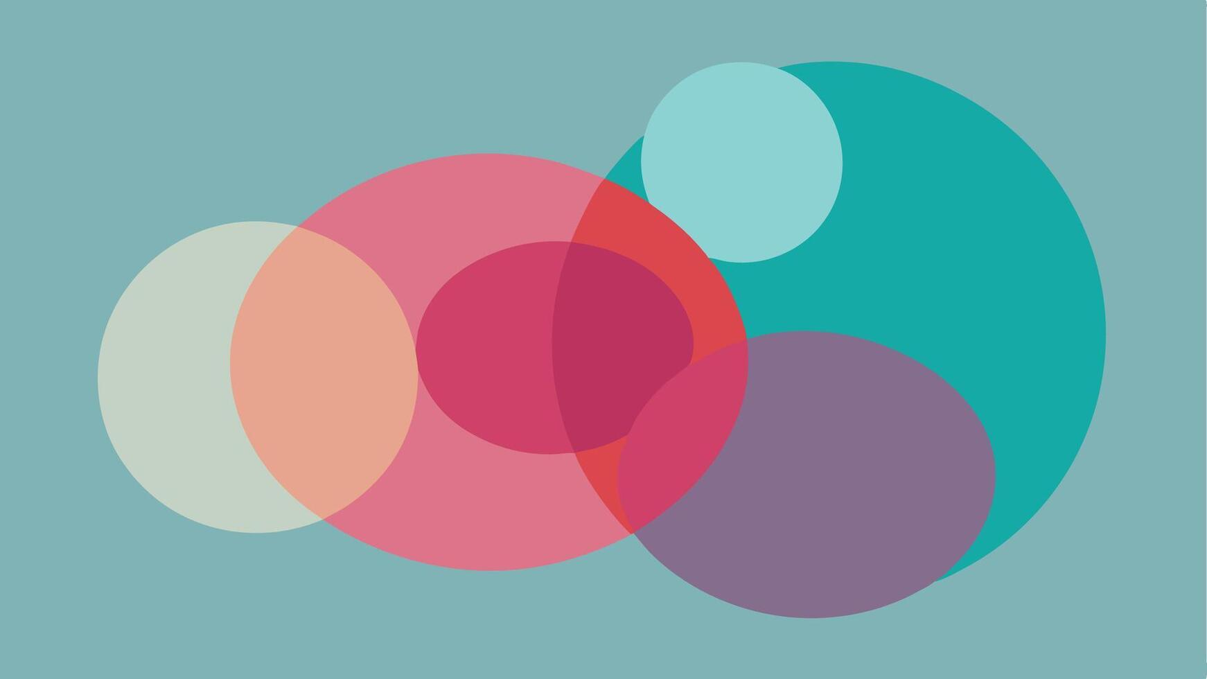 Faded Overlapping Circles Design with Abstract Colorful Pattern Creative vector