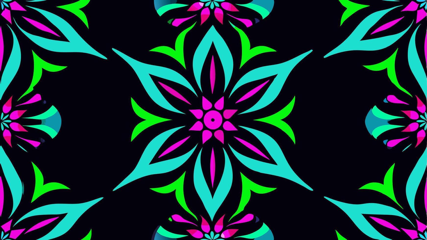 Luminous Neon Glow Floral Design with Futuristic Aesthetic vector