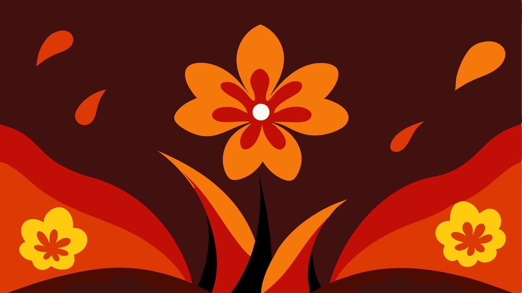 Vibrant Lava Bloom Abstract Flowers in Fiery Molten Textile Seamless Pattern Design Fashion vector