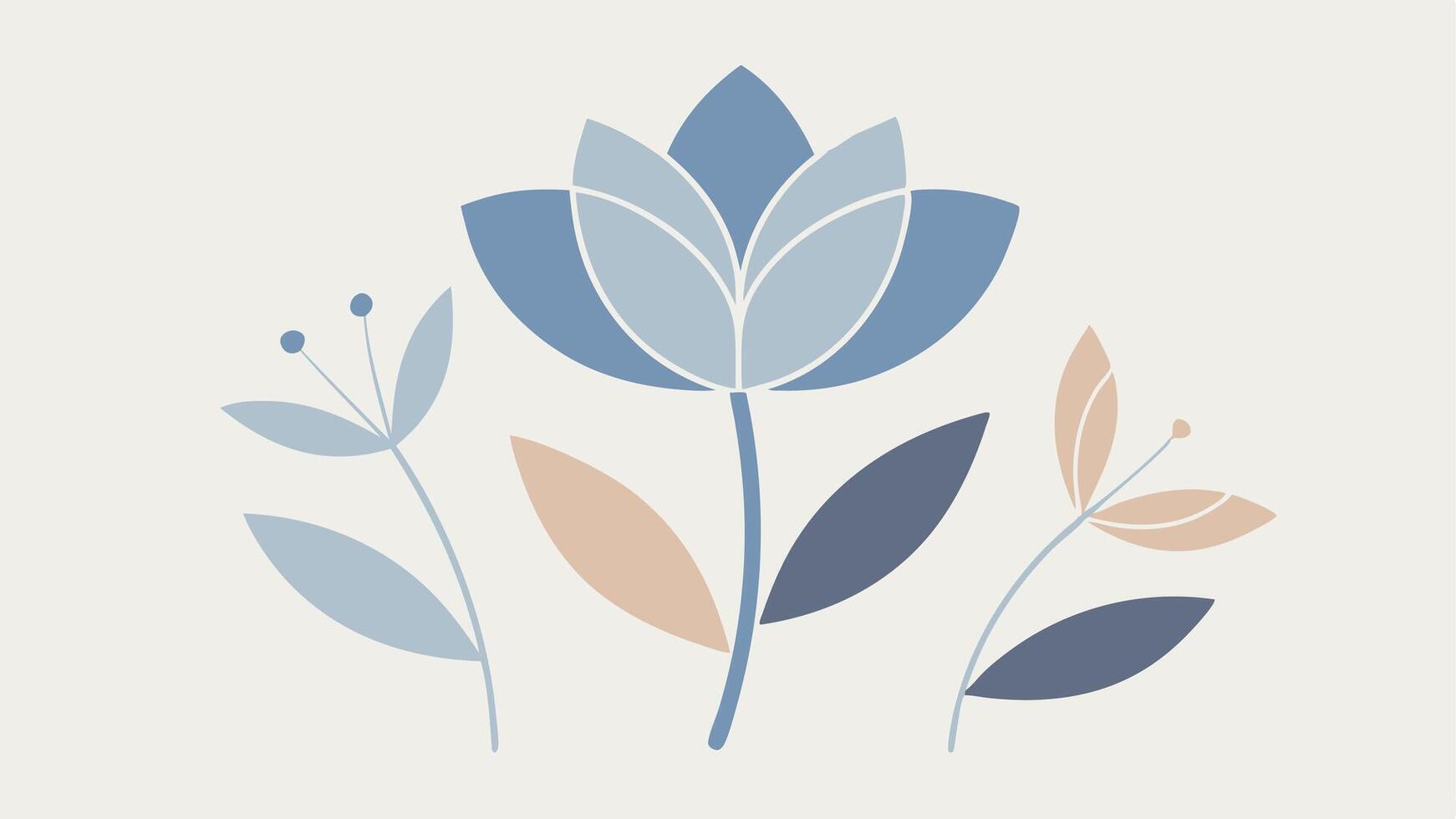 Minimalist Scandinavian Floral Sketch Design Seamless Textile Pattern vector