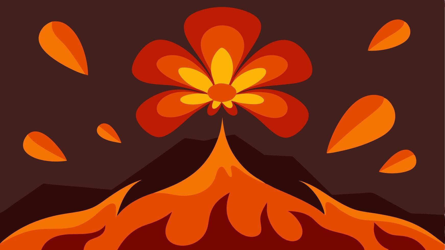 Lava Bloom Abstract Flowers with Fiery Molten Textile Seamless Design Fabric Patterns vector