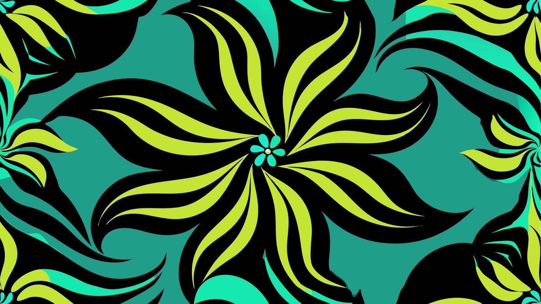 Tropical Abstract Floral Fantasy Pattern with Vibrant Colors and Stylish Design Textile Fashion vector
