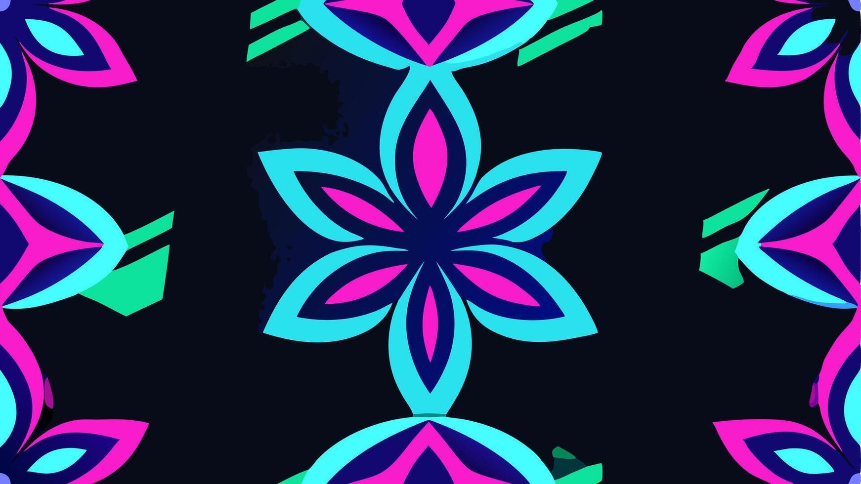 Abstract Luminous Neon Glow Floral Pattern for a Stylish Look vector