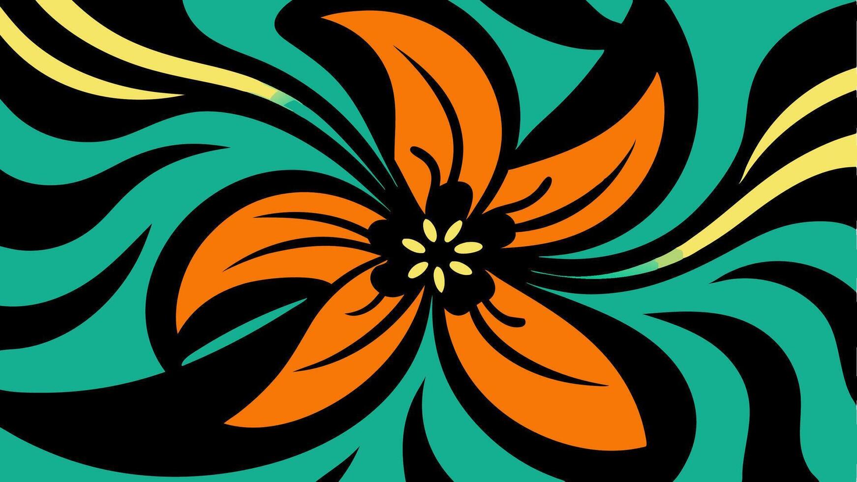 Tropical Abstract Floral Fantasy Pattern with Vibrant Colors and Stylish Design Textile vector