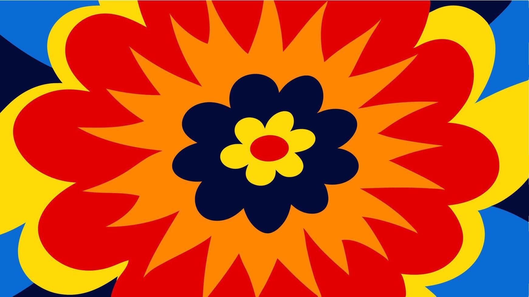 Vibrant Pop Art Floral Explosion Seamless Design with Bold and Colorful Abstract Flowers vector