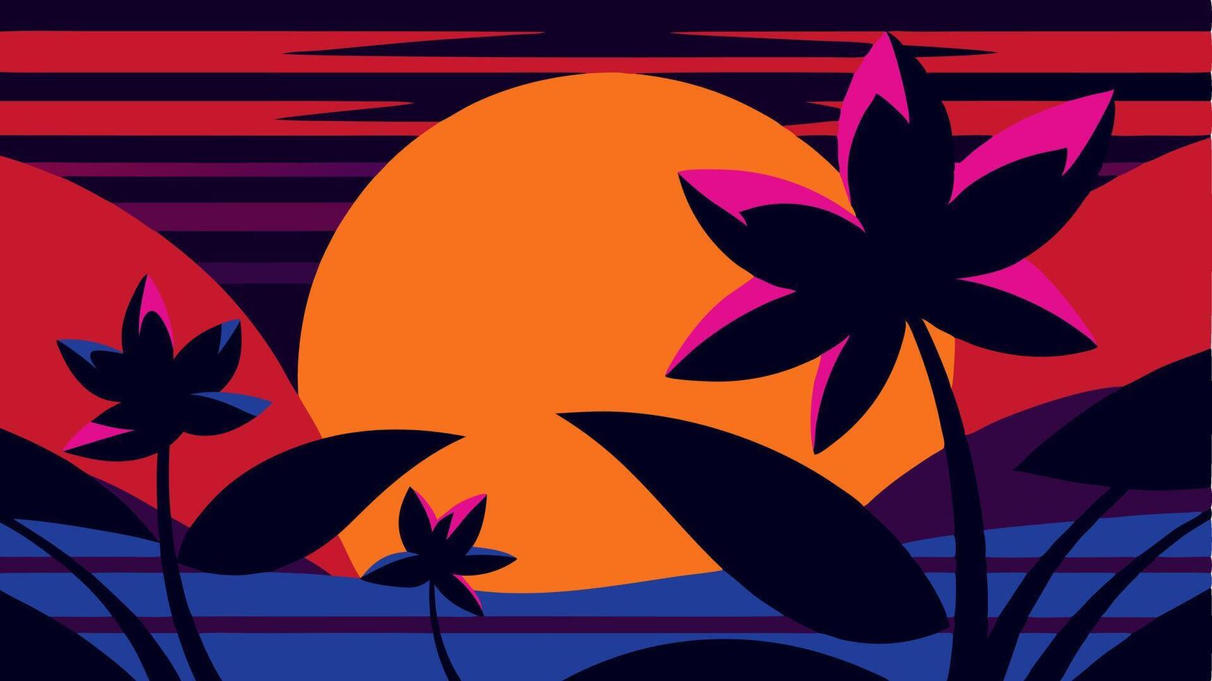 Lush Tropical Blooms in a Vibrant Textile Pattern for Your Fashion Interior Design Projects vector