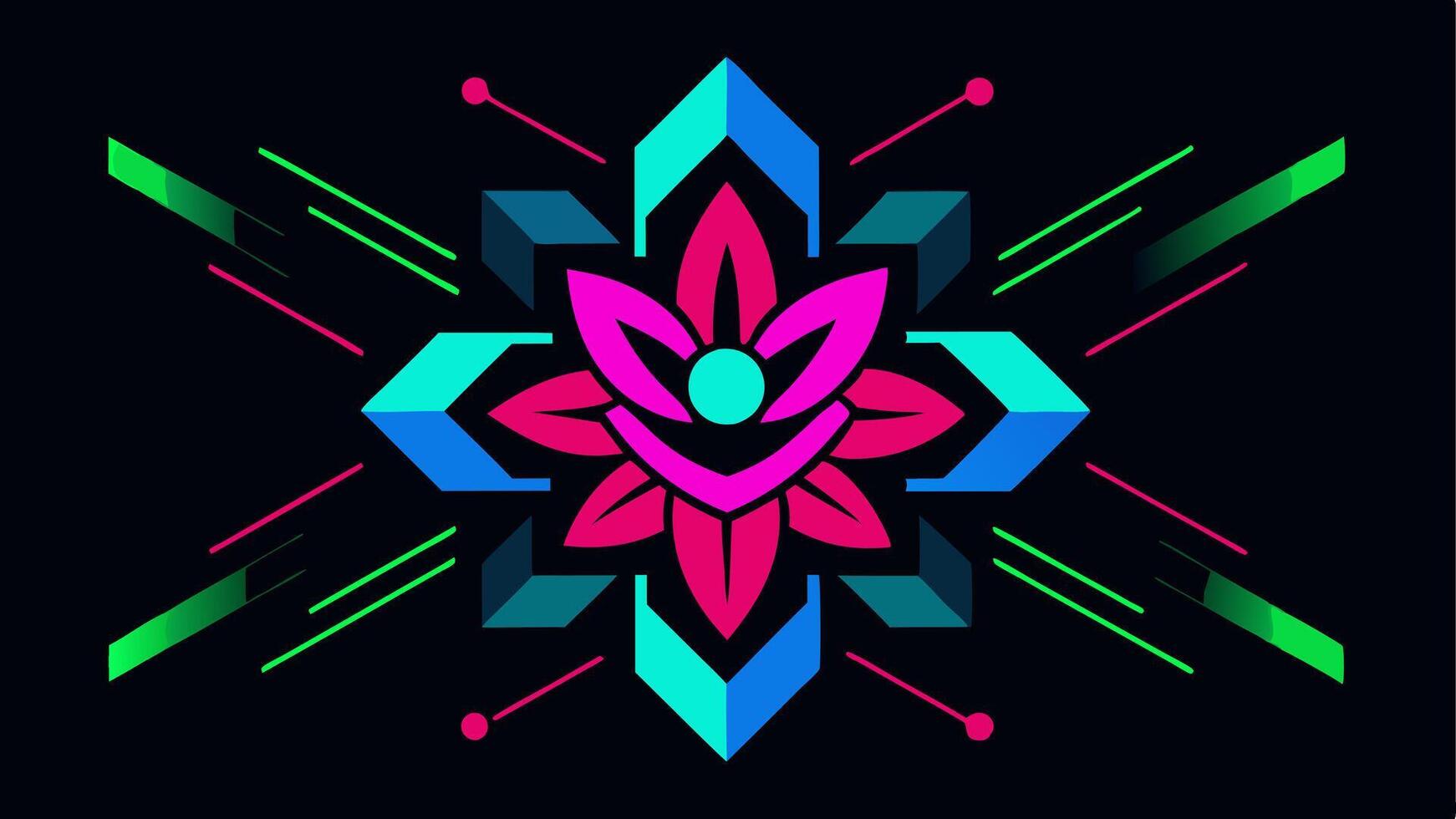 Abstract Luminous Neon Glow Floral Pattern for a Stylish vector