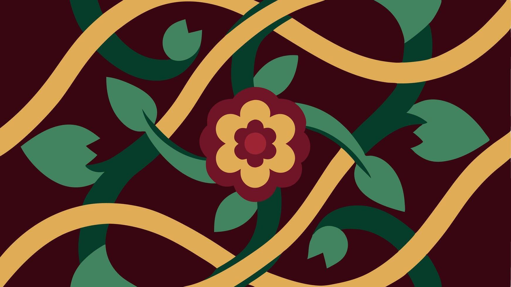 Elegant Floral Tapestry with Ornamental Woven Textile Pattern 2 vector