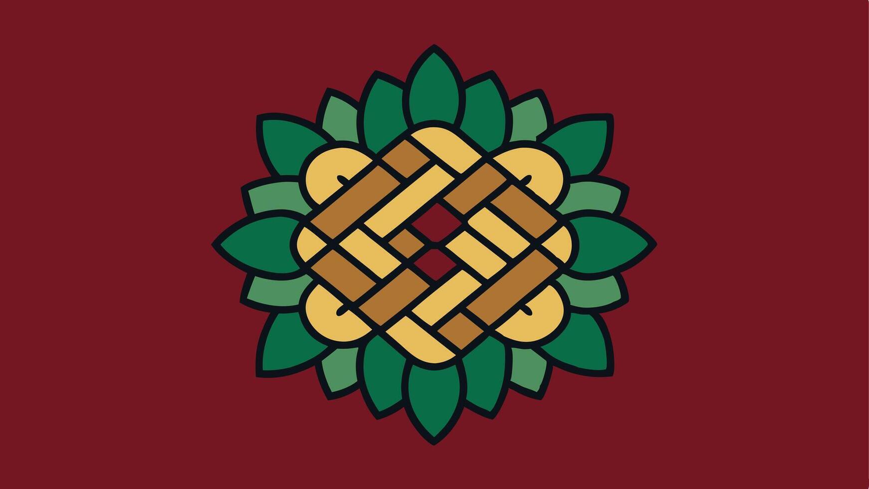 Elegant Floral Tapestry with Ornamental Woven Textile vector