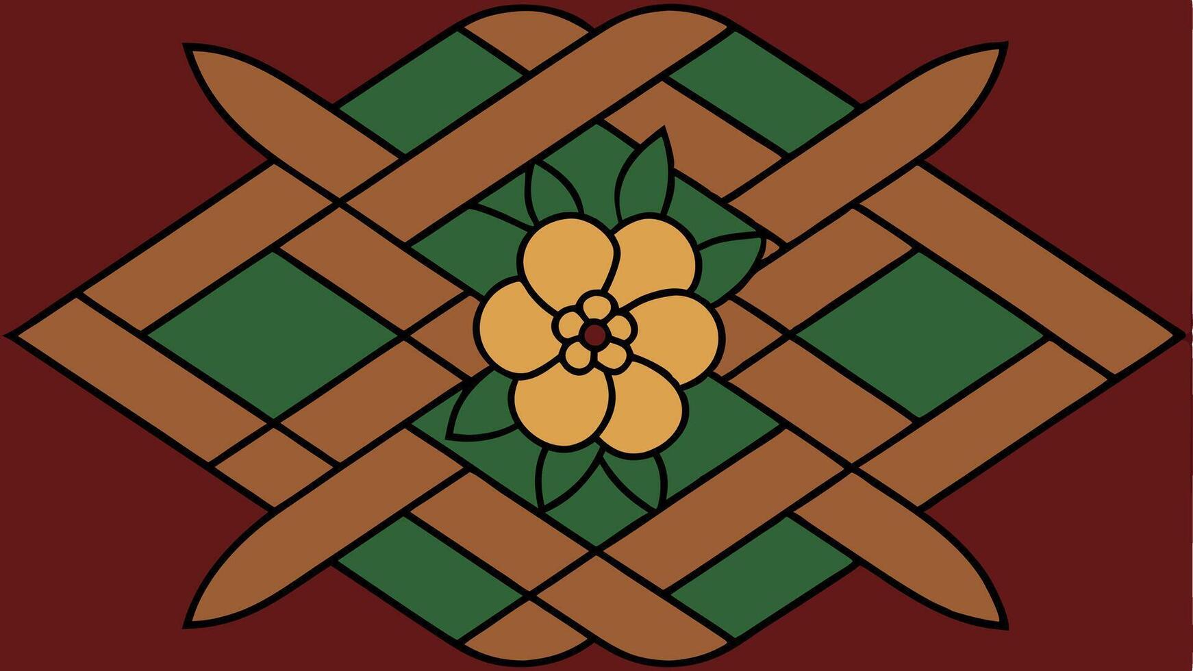 Elegant Floral Tapestry with Ornamental Woven Textile Pattern 1 vector