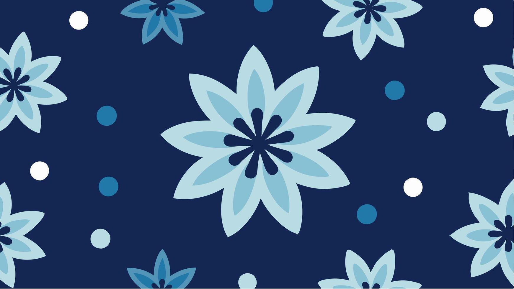 Winter Night Frosted Floral Pattern A Serene Cool Seamless Design vector