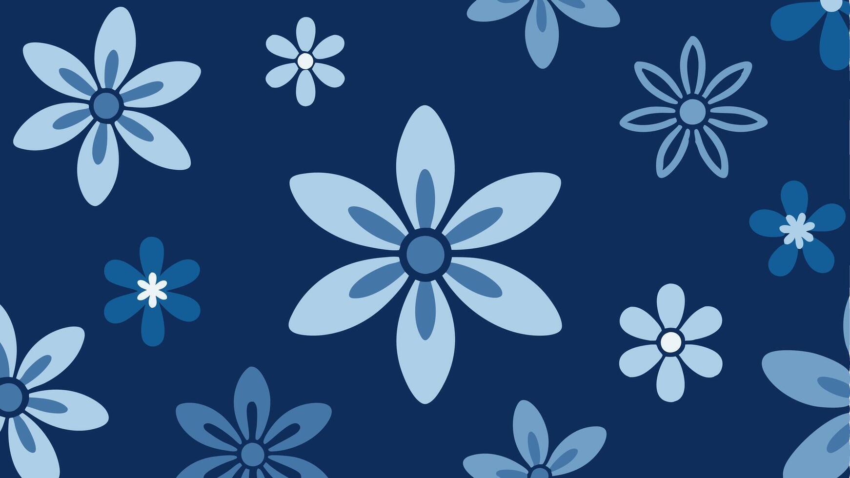 Winter Night Frosted Floral Pattern A Serene Cool Seamless Design Fabric Wallpapers vector