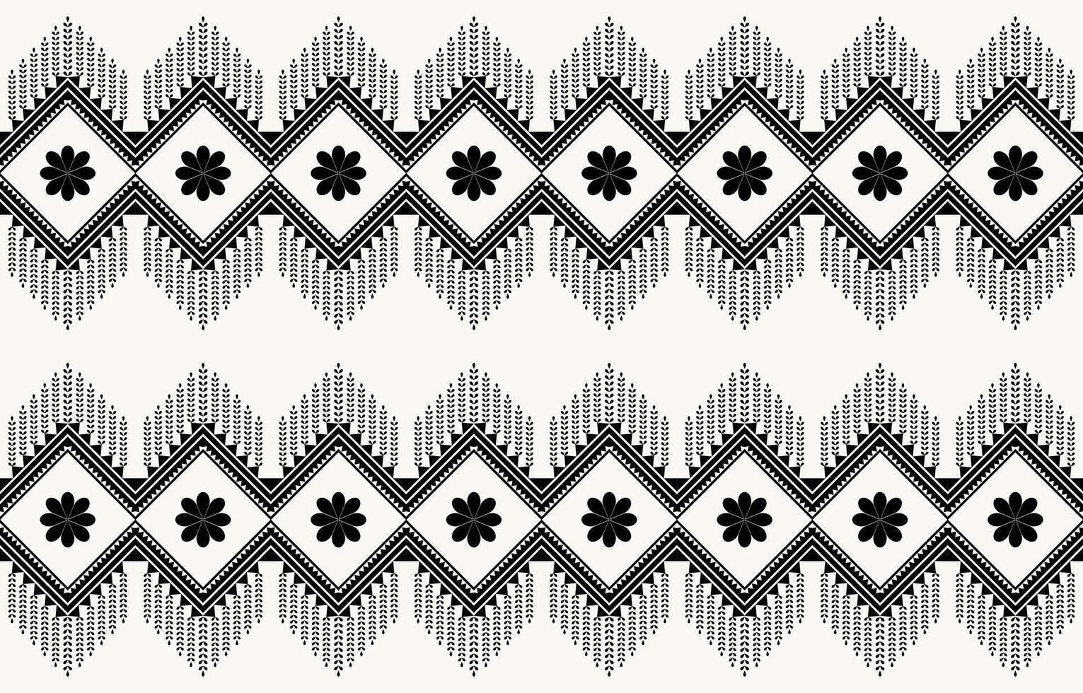 Black and white Geometric ethnic pattern traditional Texture for skirt vector