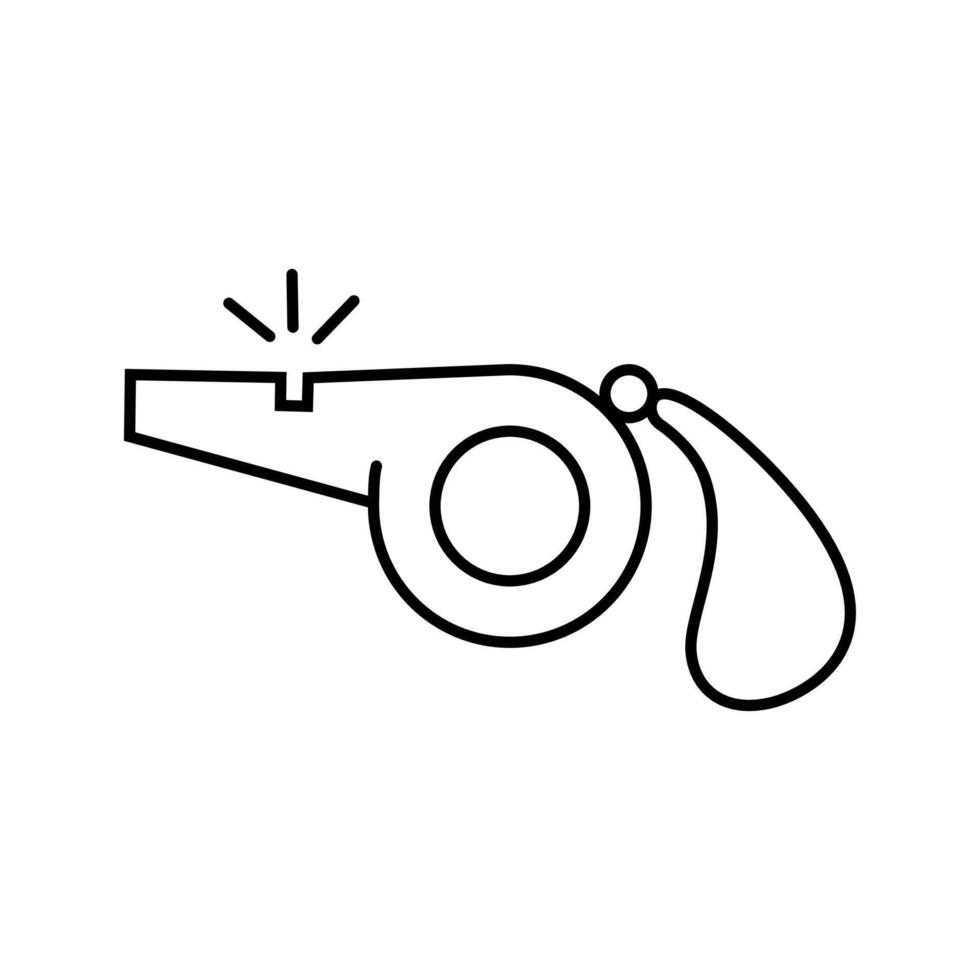 Referee whistle icon on white background. Symbol Editable stroke for web banner and etc. illustration EPS 10. vector