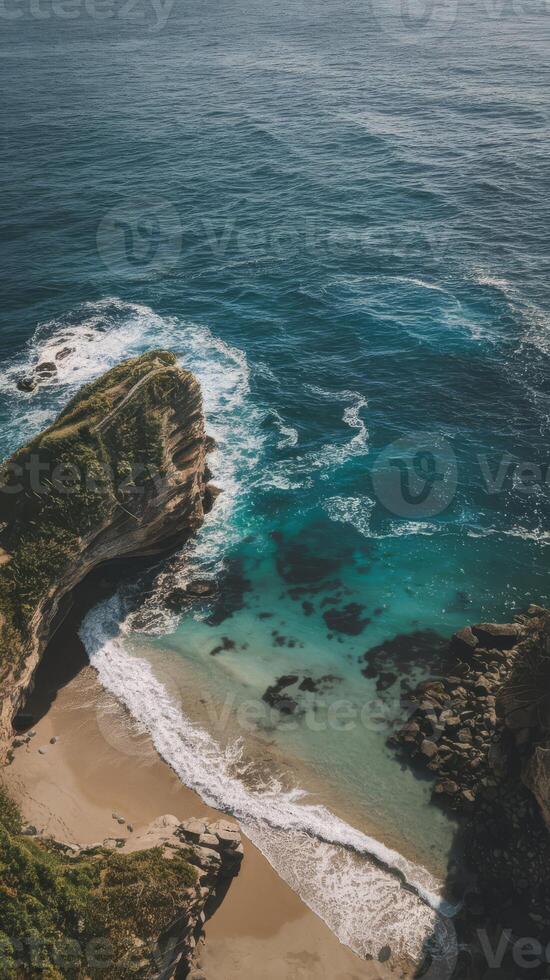 The beach and cliffs of bali photo