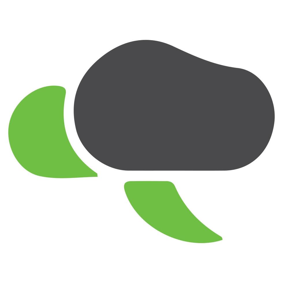 Green and Black Chat Bubble Eco-Friendly Illustration vector
