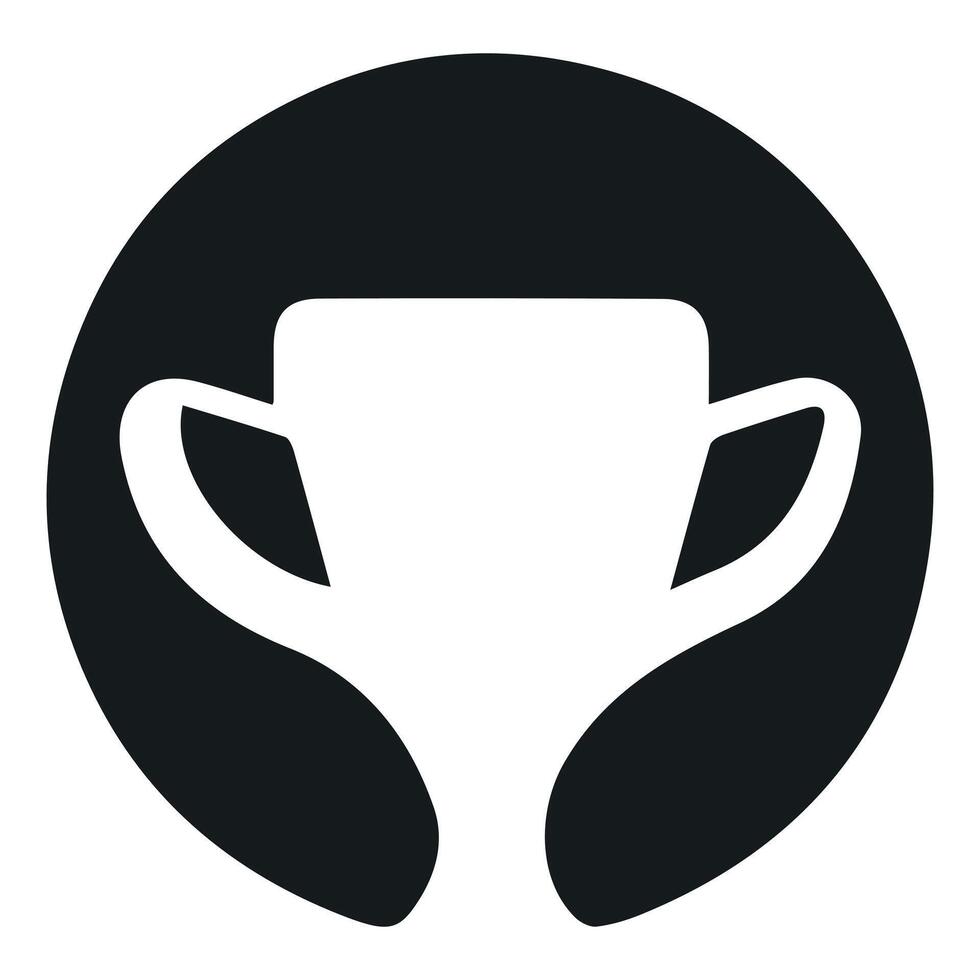 Minimalist Trophy Icon with Circular Background and Bold Contrast for Achievement and Victory Emblem vector