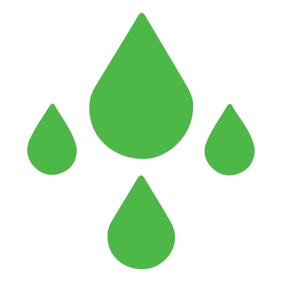 Bright Green Water Droplets Minimalist Icon for Eco Friendly Design vector