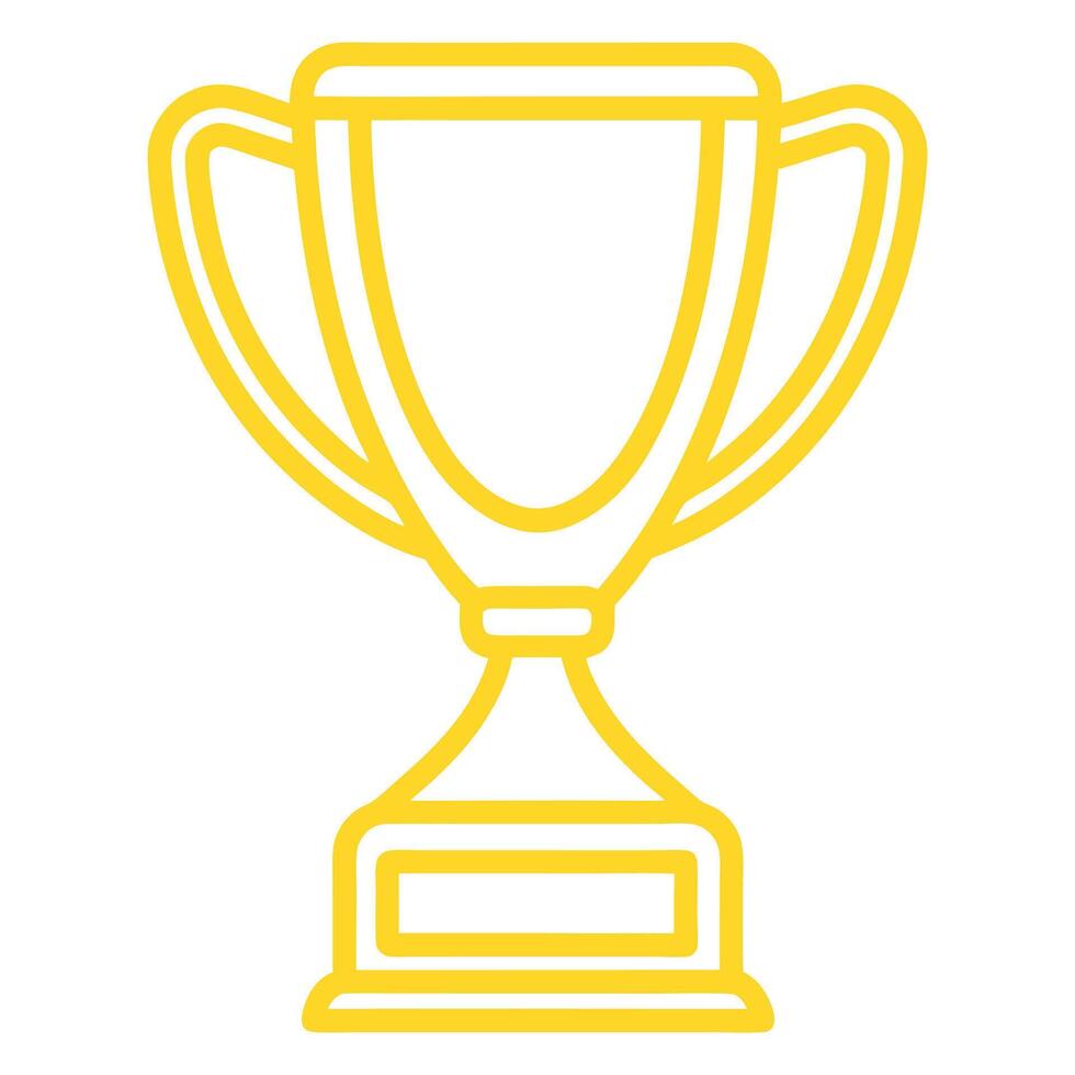 Glowing Neon Yellow Trophy Icon Representing Championship Victory vector