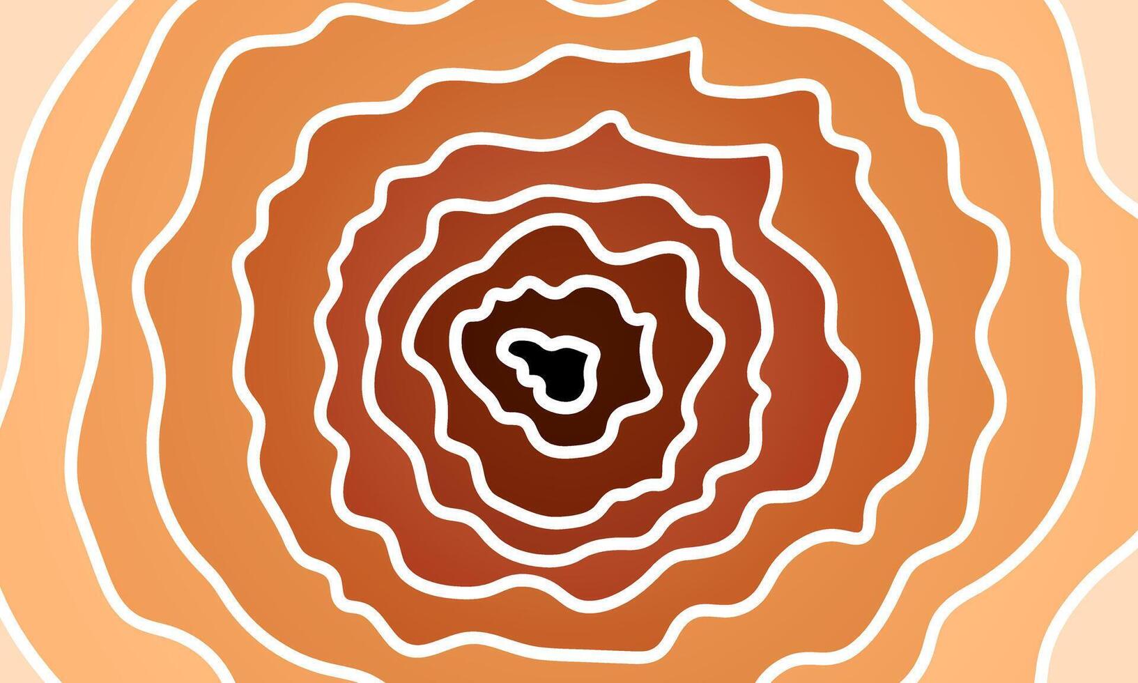 Abstract circles pattern irregular shape brown background. white circle lines. vector