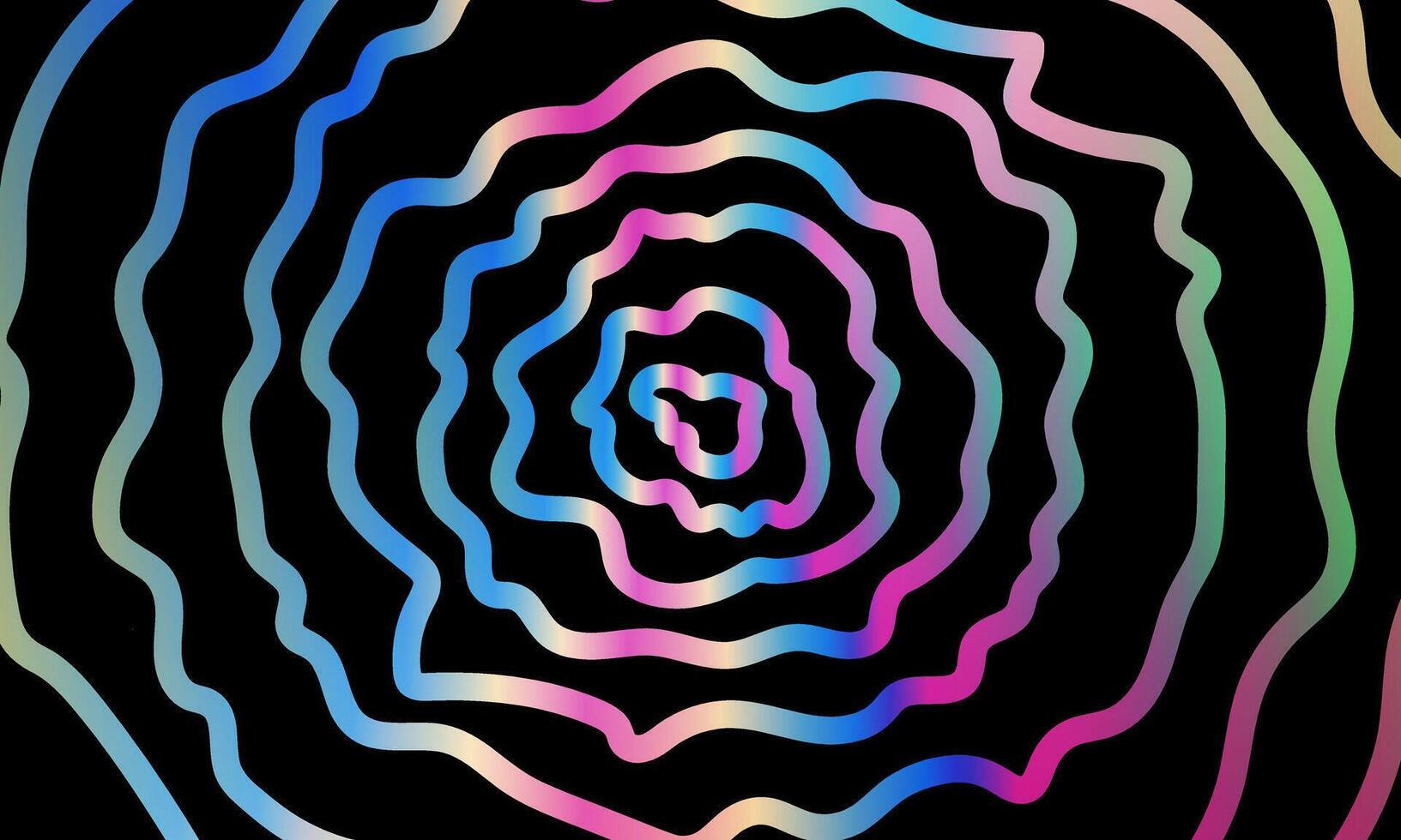 Abstract circles pattern irregular shape black background. colorful circle lines. vector