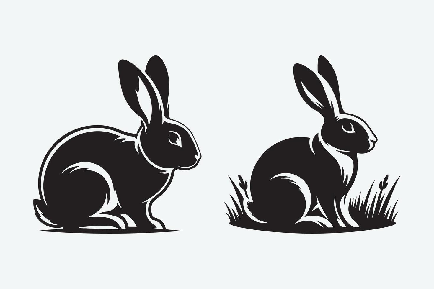 Rabbit silhouette and bunny design vector