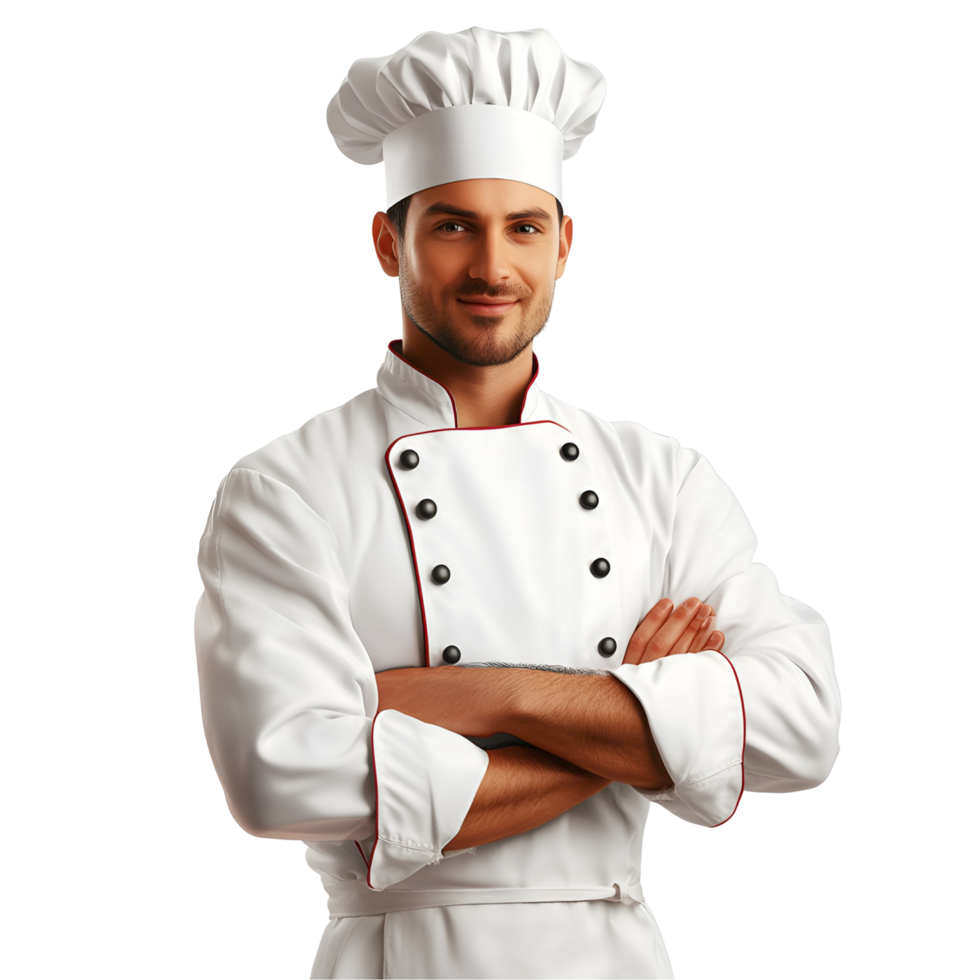 3D White Chef Hat Isolated On Transparent Background png