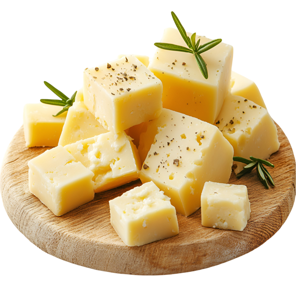 3D Parmesan Cheese Block And Grated Cheese On Transparent Background png