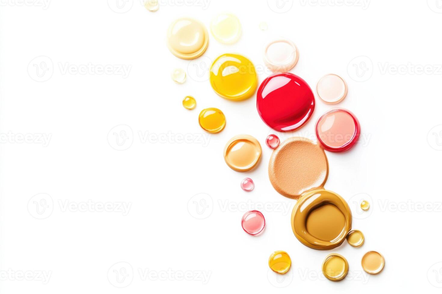 Colorful bubbles on white background photo