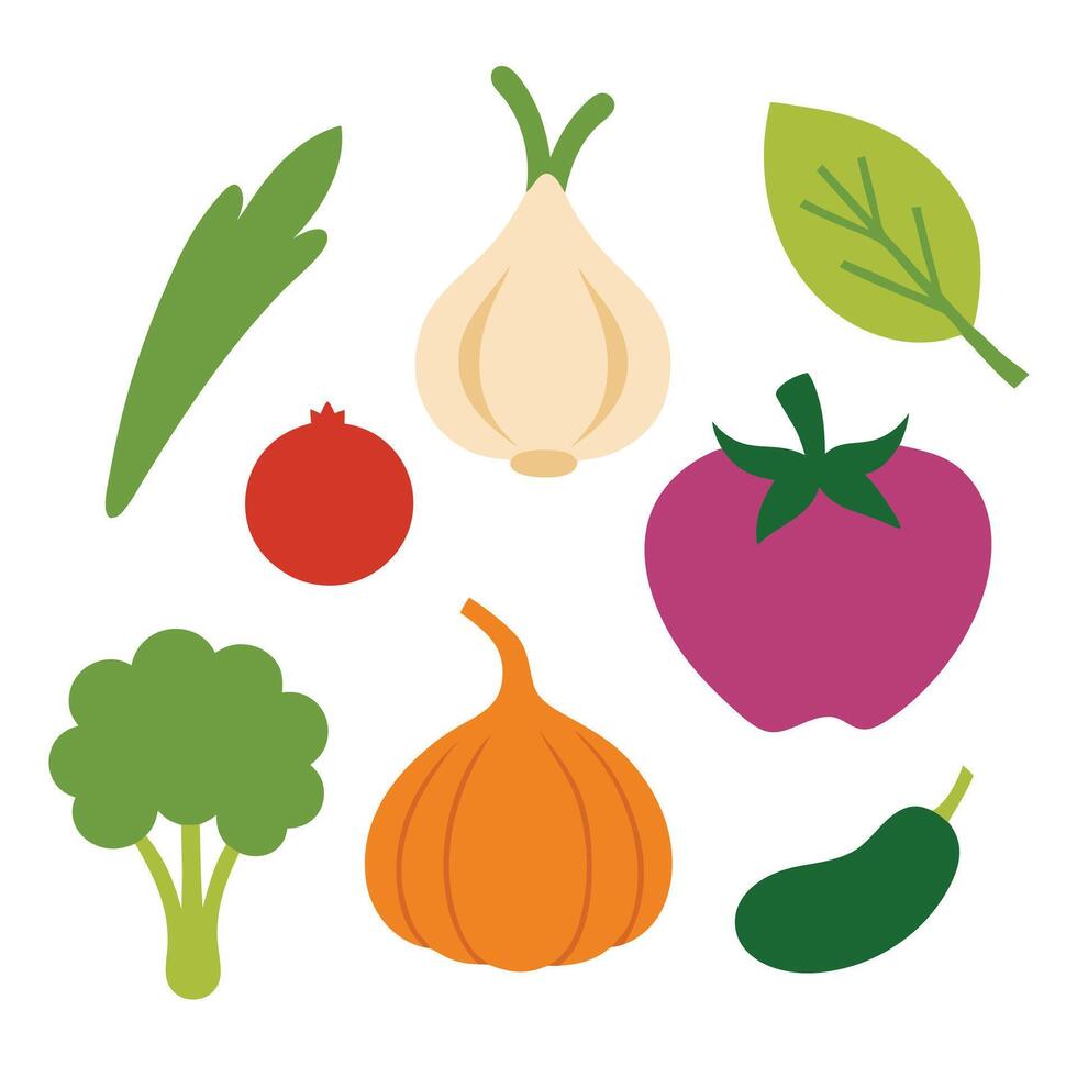 Vegetables clip art set vector