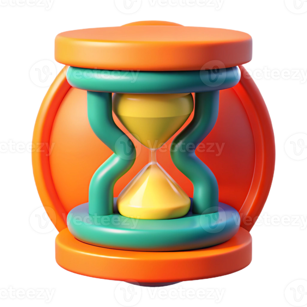 Elegant 3D Sand Clock Icon Symbol for Time Management and Deadline Concept png