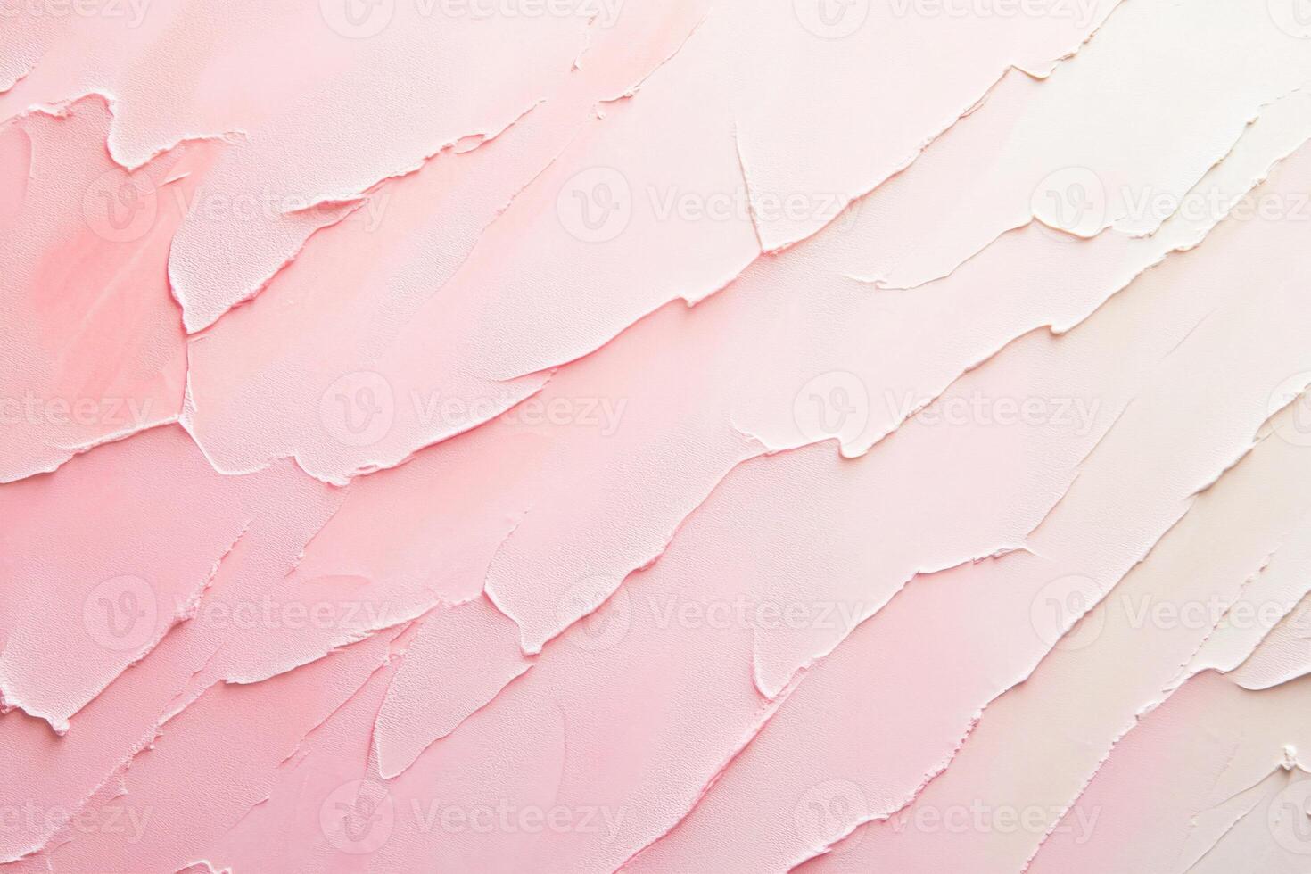 A painting of a pink and white wall with cracks photo