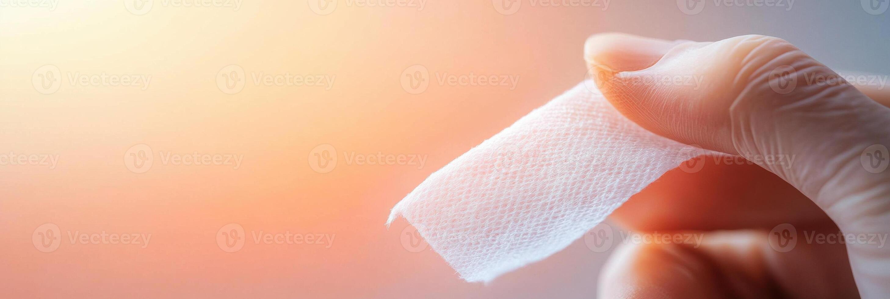 Wound care specialist applies dressing to a phlegmon affected area in a clinical setting photo