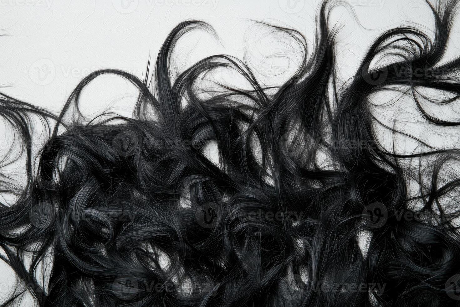 Artistic display of hair clippings reflecting a unique hairstyle transformation experience photo