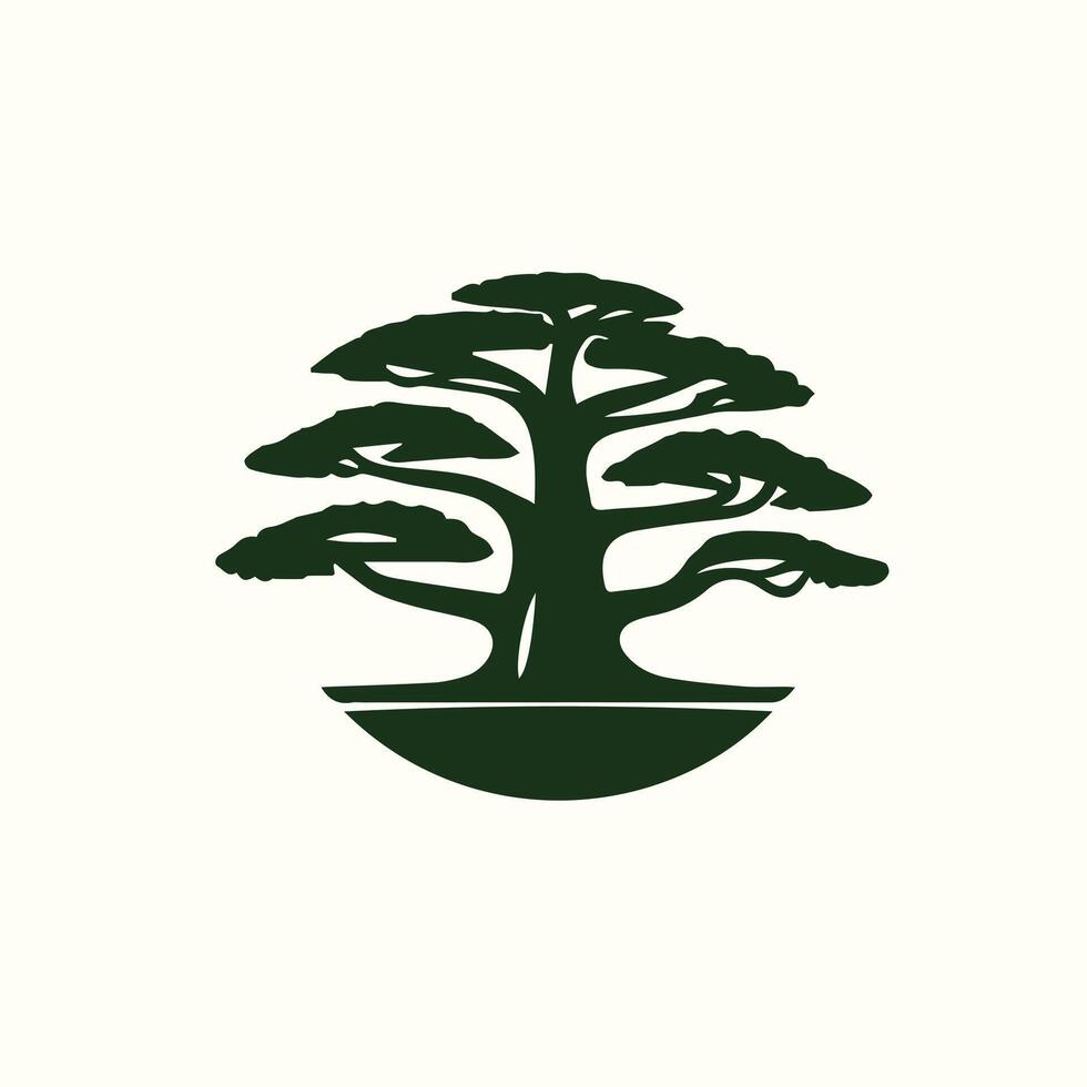 A green tree logo with a white background vector