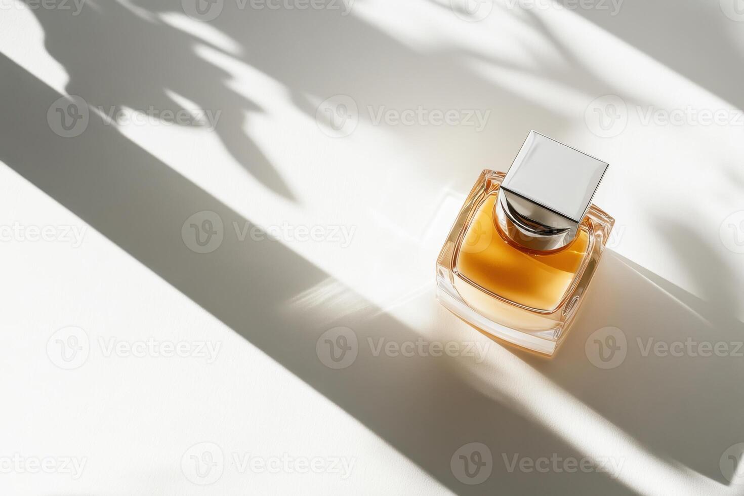 Cosmetics and perfumes showcased on a clean white background with soft shadows and professional lighting photo
