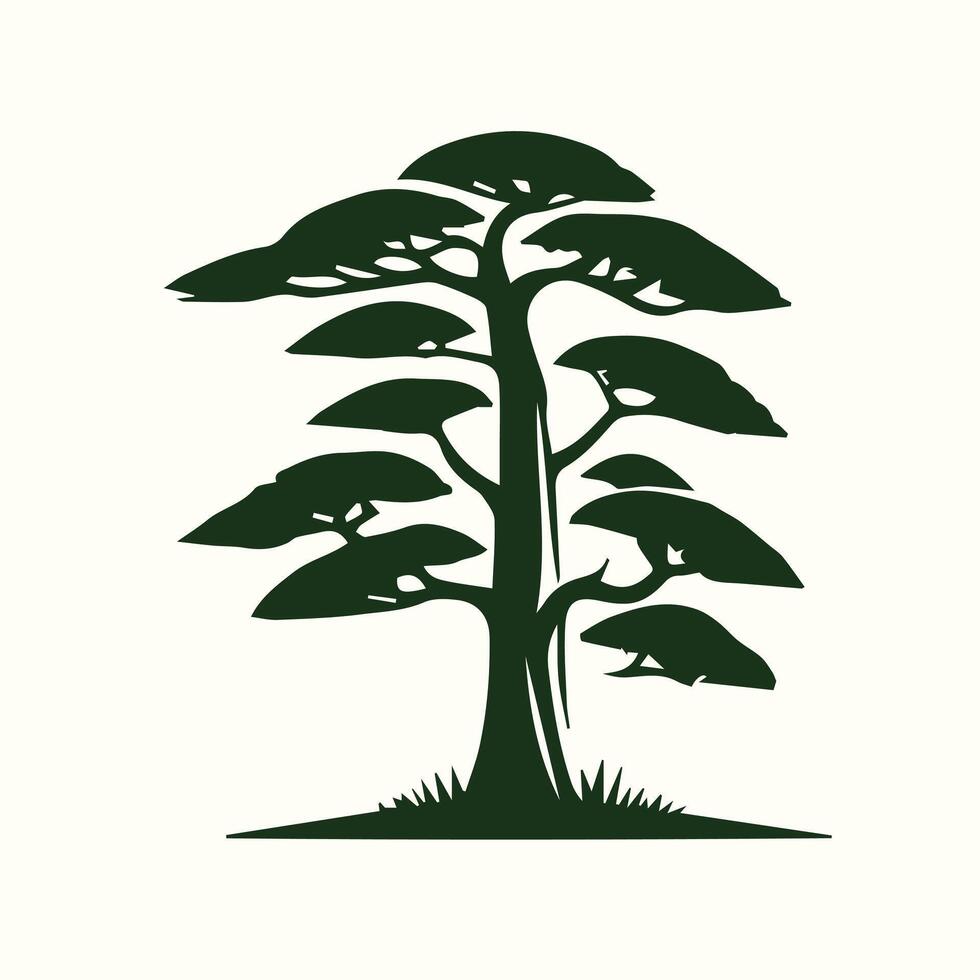 A stylized tree with leaves on it vector