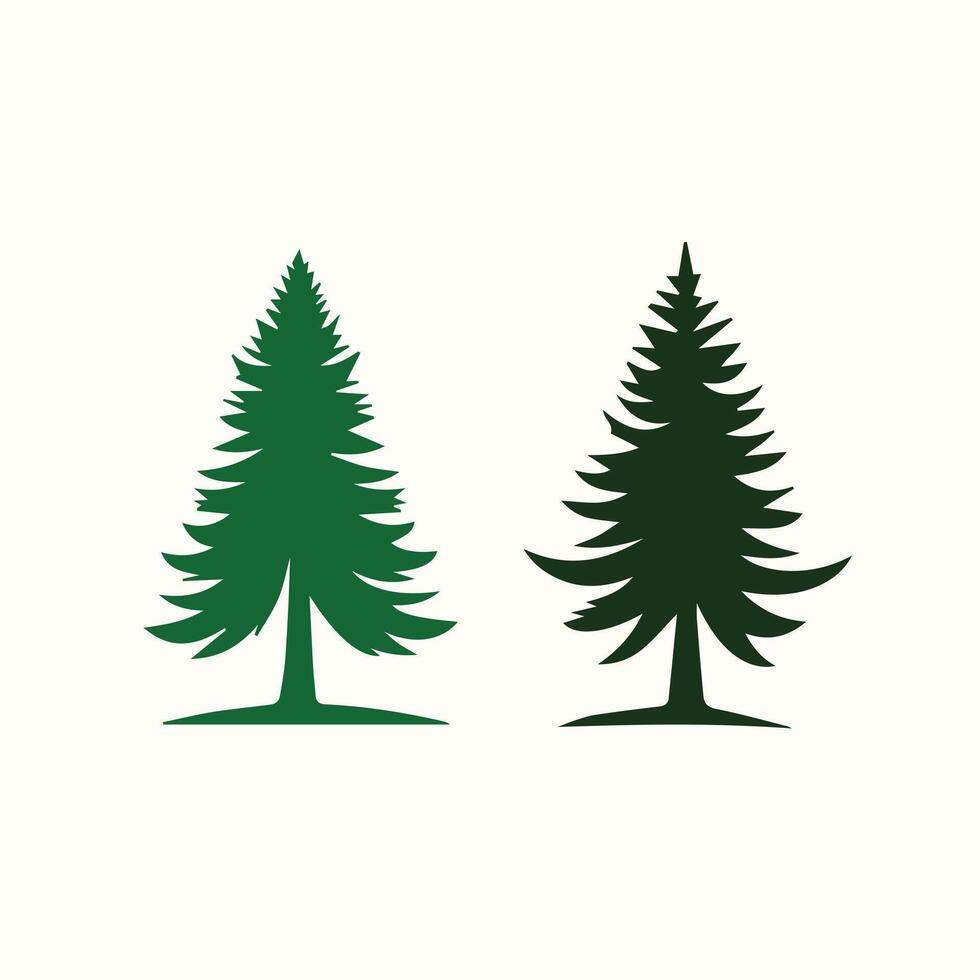 Two trees are shown in different sizes vector