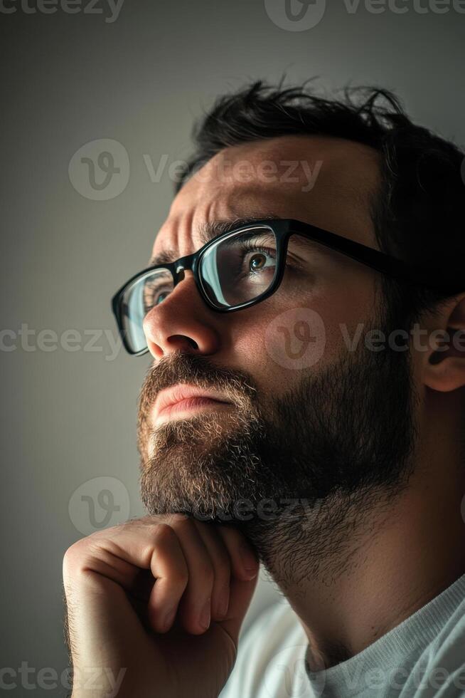 Reflective moment of self-discovery during personal development journey photo