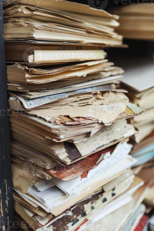 Outdated marketing materials and poor sales reports showing decline before business revival attempt photo
