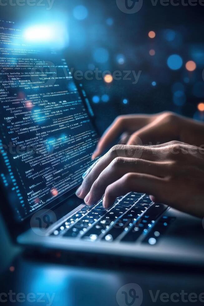 Team collaboration in a modern office among software developers working on coding projects photo