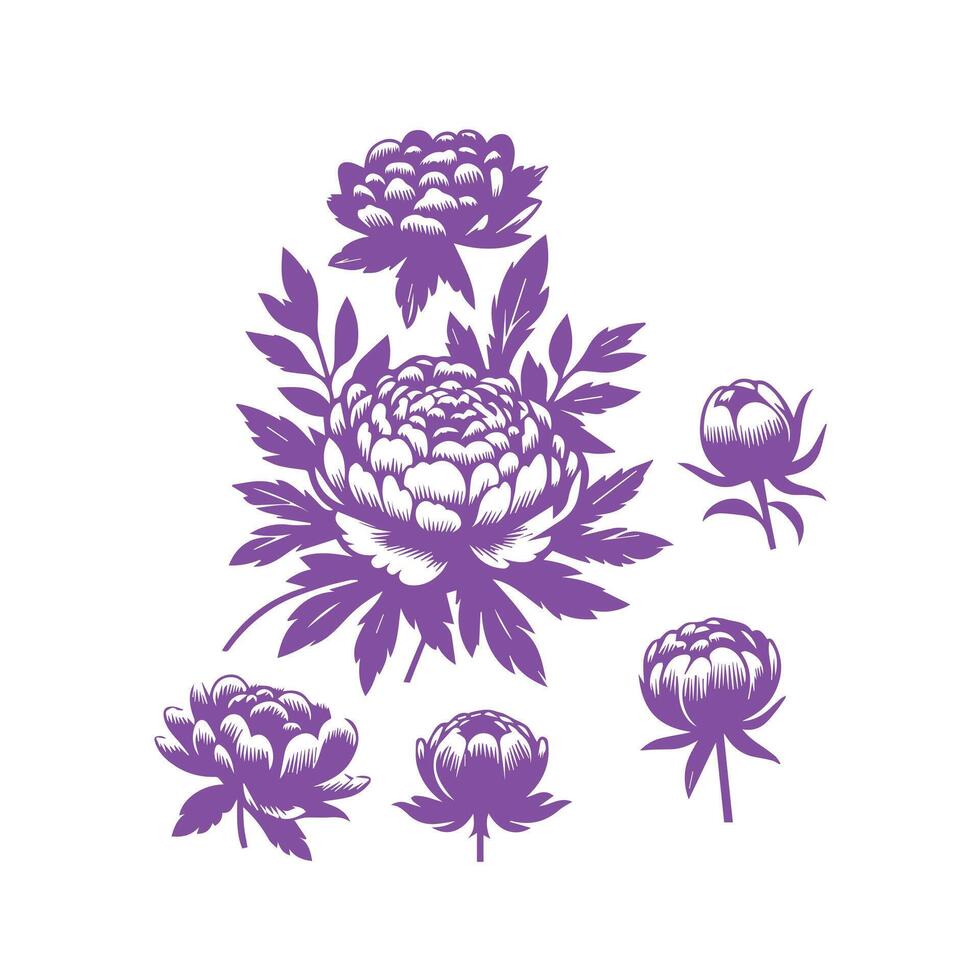 A purple flower is shown on a white background vector