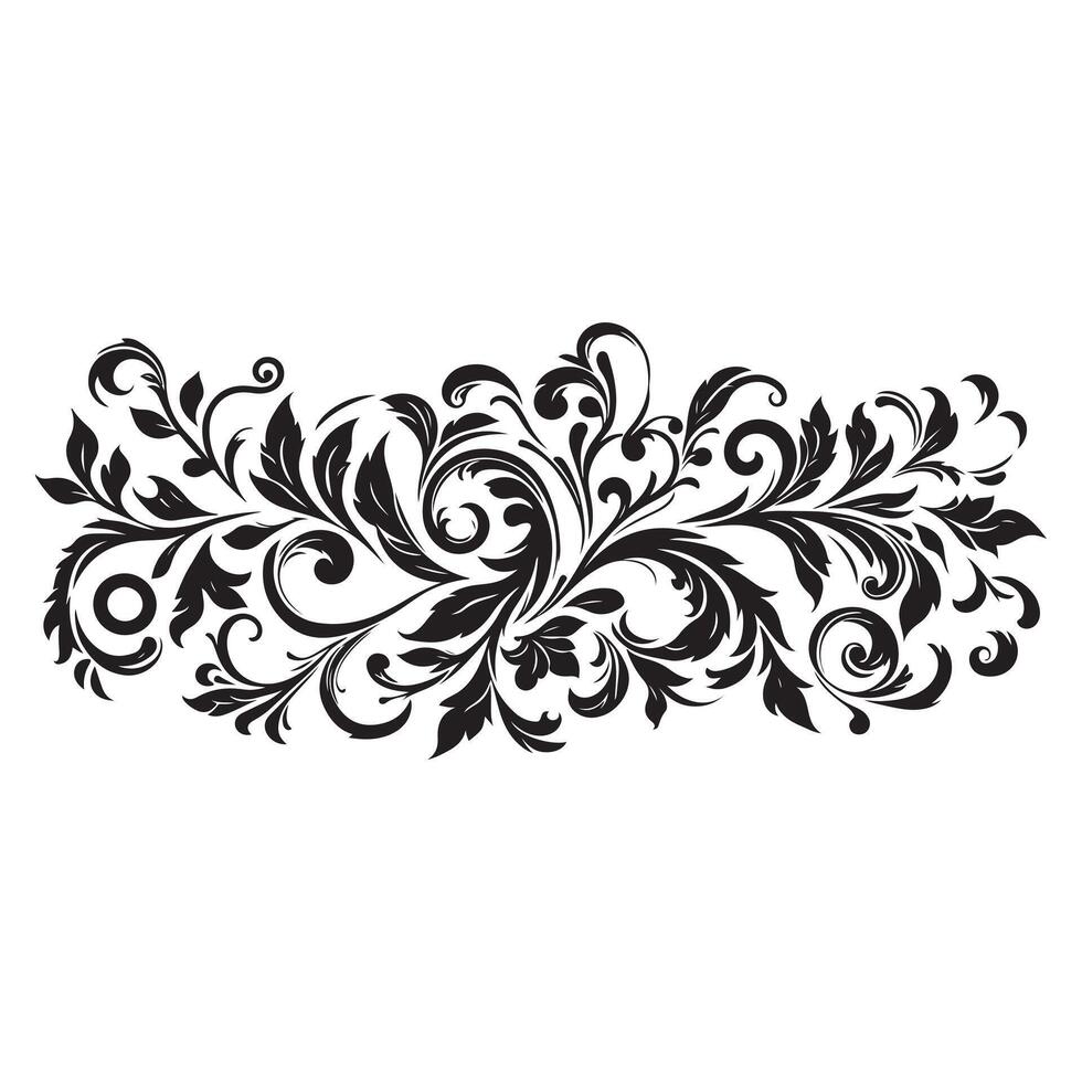 black and white floral design on a white background vector