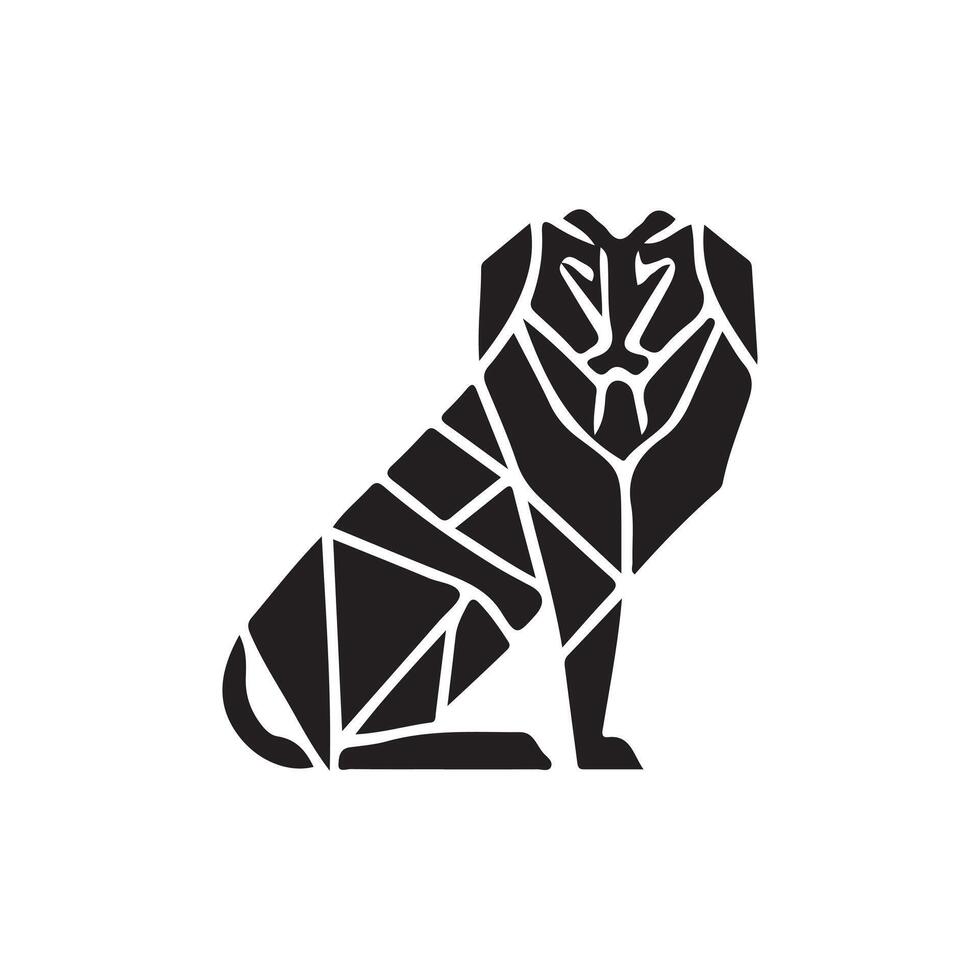 a black and white logo of a lion vector