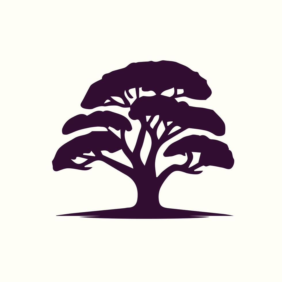 A tree with leaves on it in a flat style vector