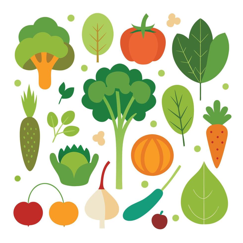 Vegetables and fruits set vector