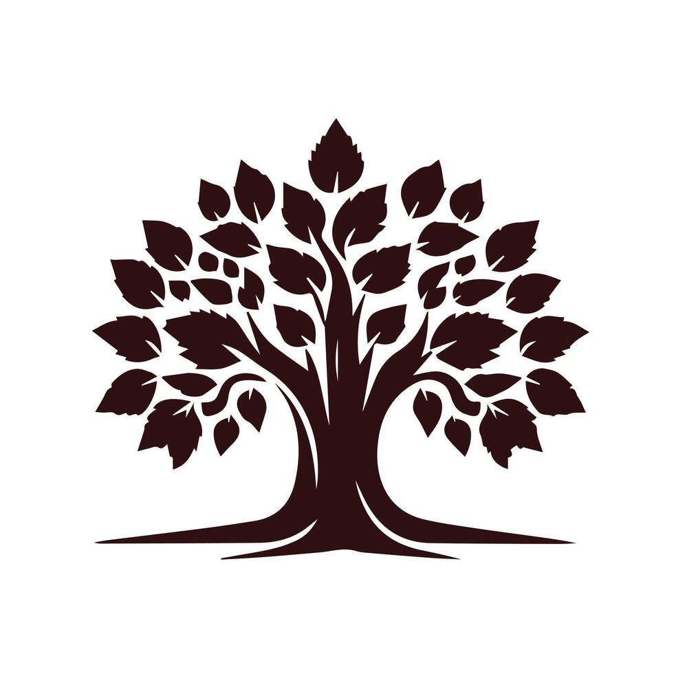 A tree with leaves on it is shown in this image vector