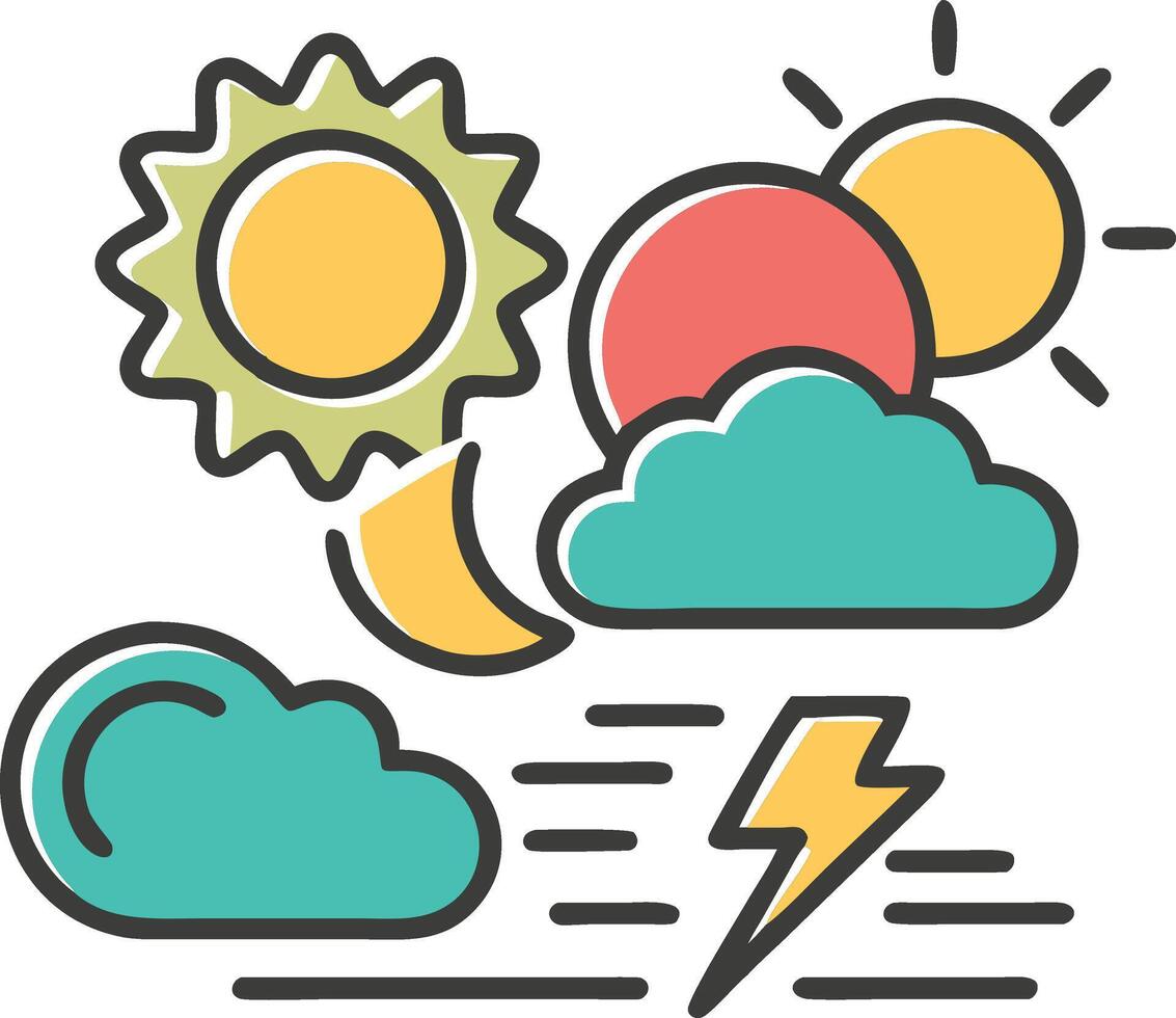 weather forecast icon set design vector