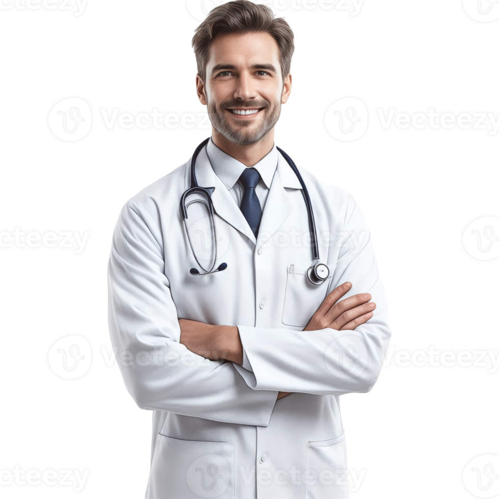 Smiling Doctor in a White Coat png